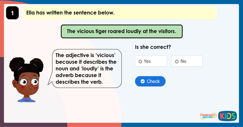 Year 6 Identifying Adjectives and Adverbs Game