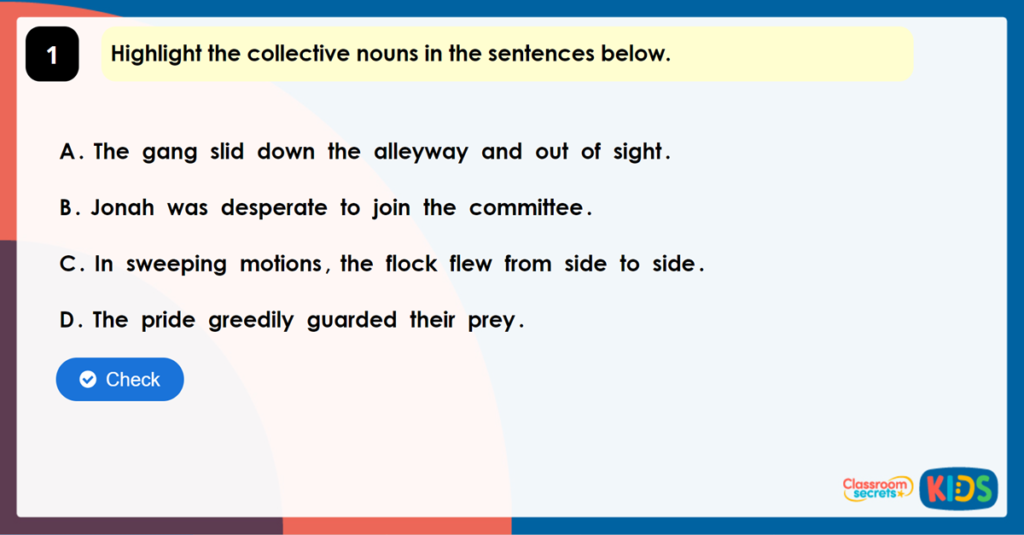 Year 6 Identifying Nouns and Verbs Game