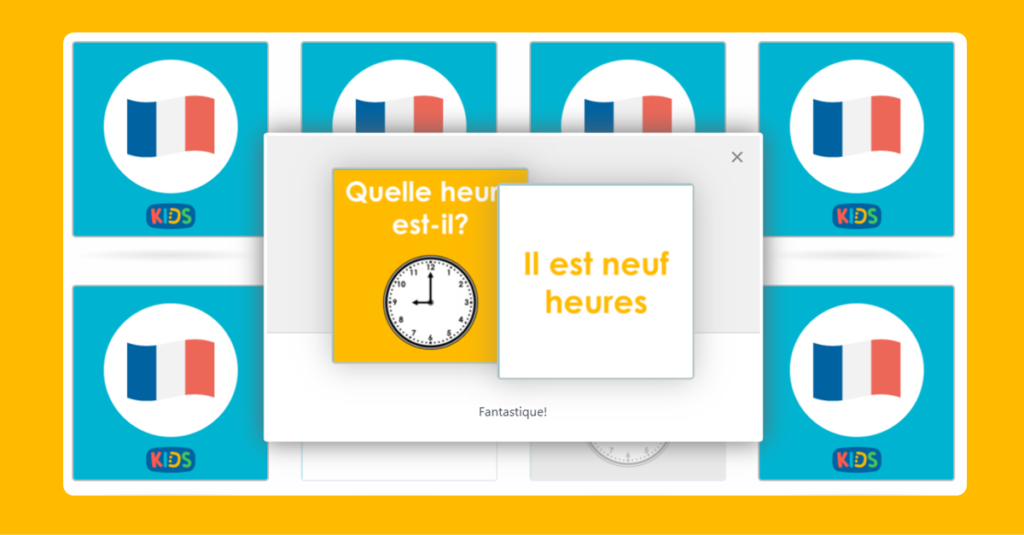 Y4 French Quelle heure est-il? Memory Game