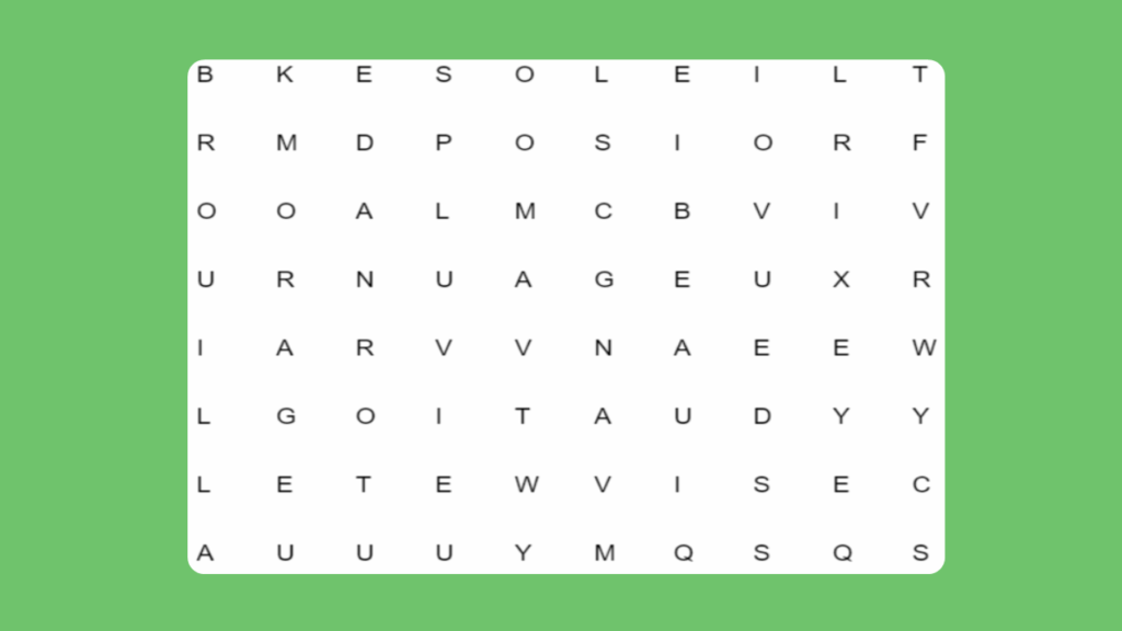 French Weather Find the Words Game