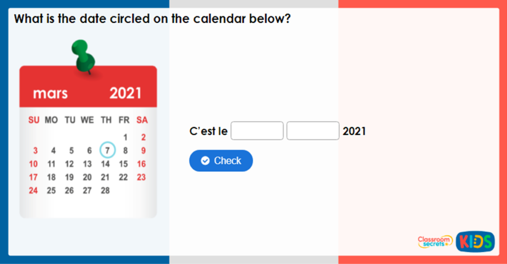Year 4 French Telling the Time Game
