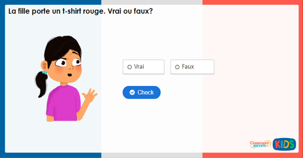 Year 5 French What I'm Wearing Game