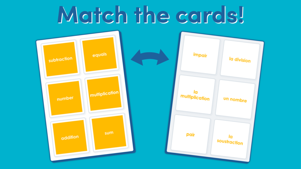 Year 6 French Maths Vocabulary Matching Game