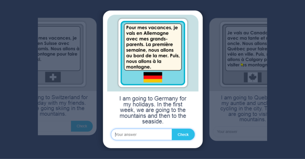 Year 5 French Holiday Flashcards