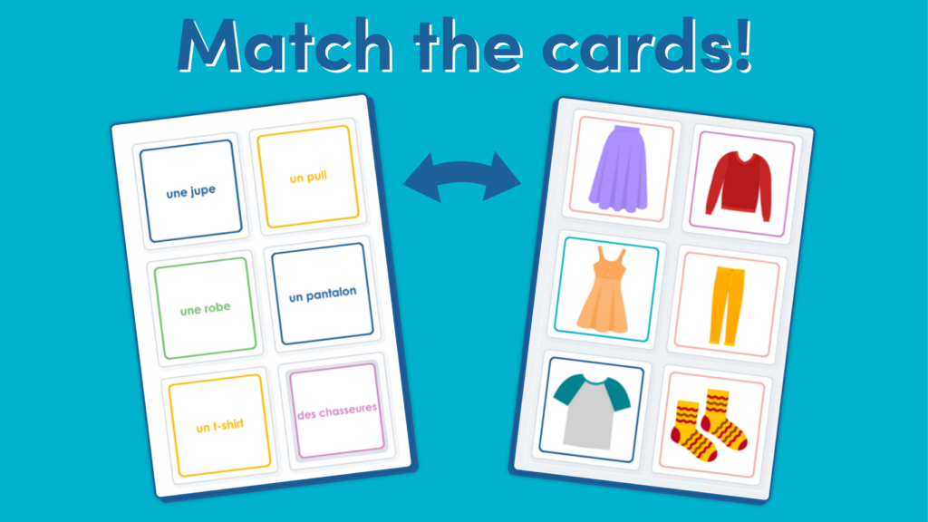 Year 3 French Clothing Image Pair Activity